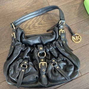 Michael Kors Black Leather Should Bag